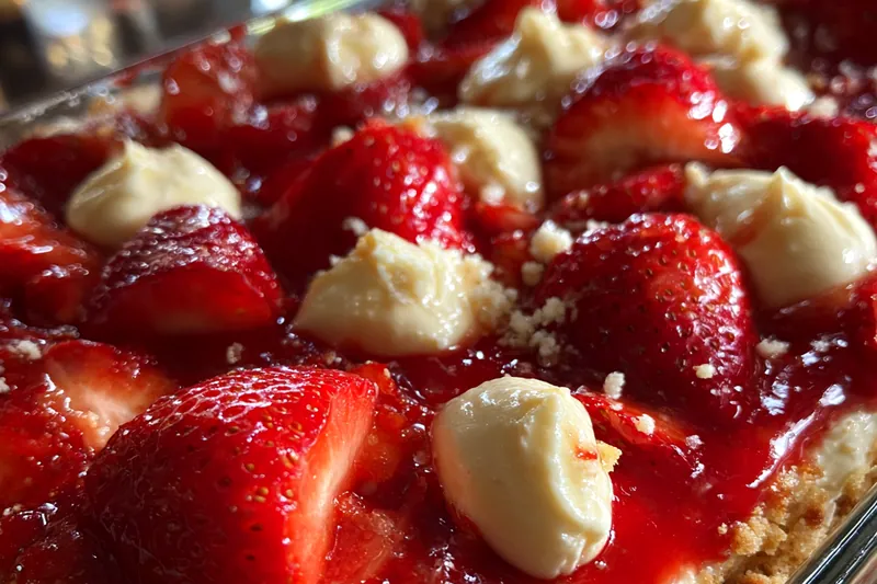 Fresh ingredients for Strawberry Cheesecake Delight