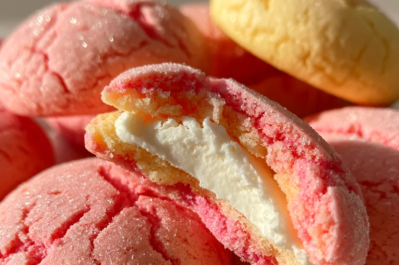 Cooking process for Strawberry Cheesecake Filled Cookies