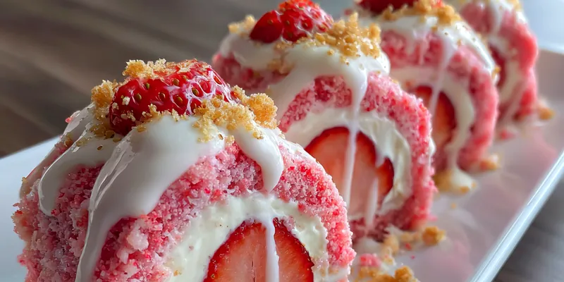 Strawberry Cheesecake Sushi