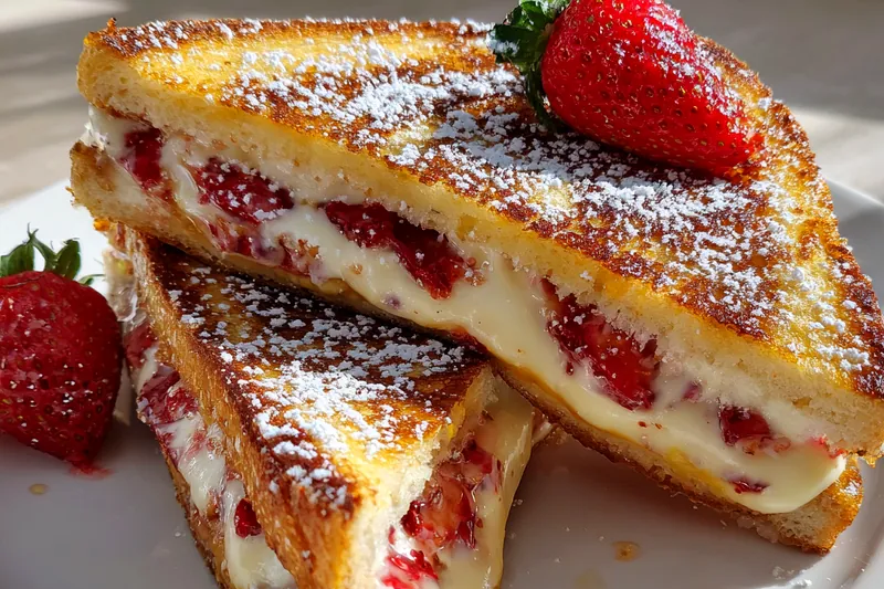Cooking process for Strawberry Cream Cheese Toast