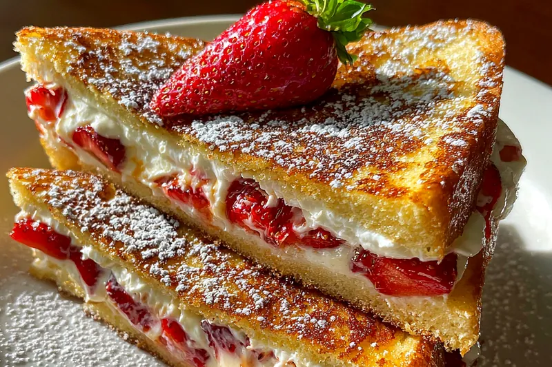 Fresh ingredients for Strawberry Cream Cheese Toast