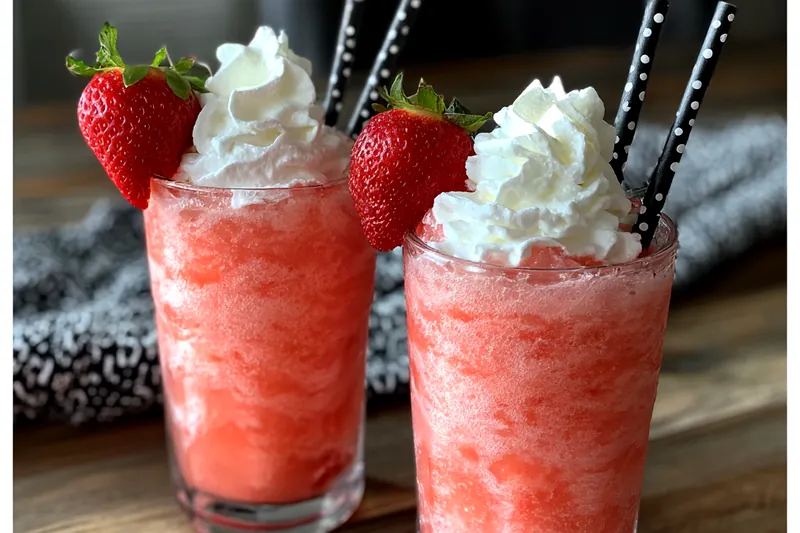 Fresh ingredients for Strawberry Cream Soda