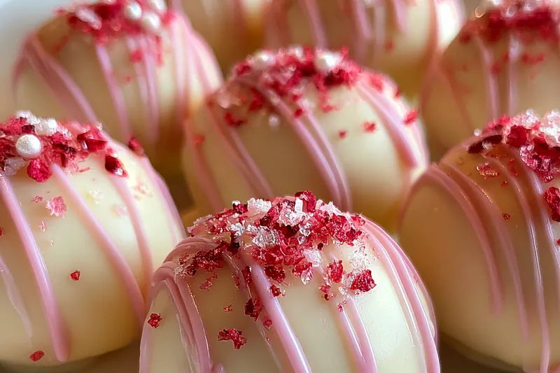 Fresh ingredients for Strawberry Cream Truffle Treats