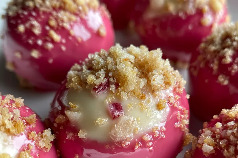 Fresh ingredients for Strawberry Crunch Cheesecake Bites