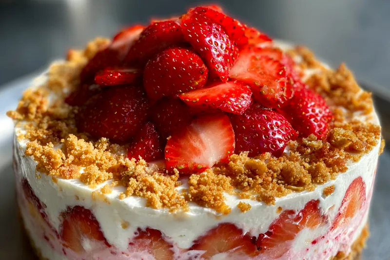 Cooking process for Strawberry Crunch Layered Delight