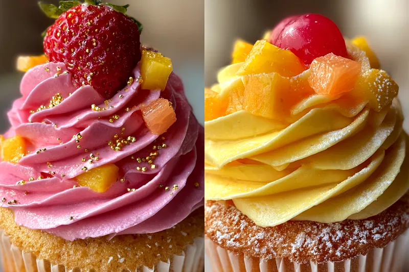 Cooking process for Strawberry Mango Cupcakes Delight