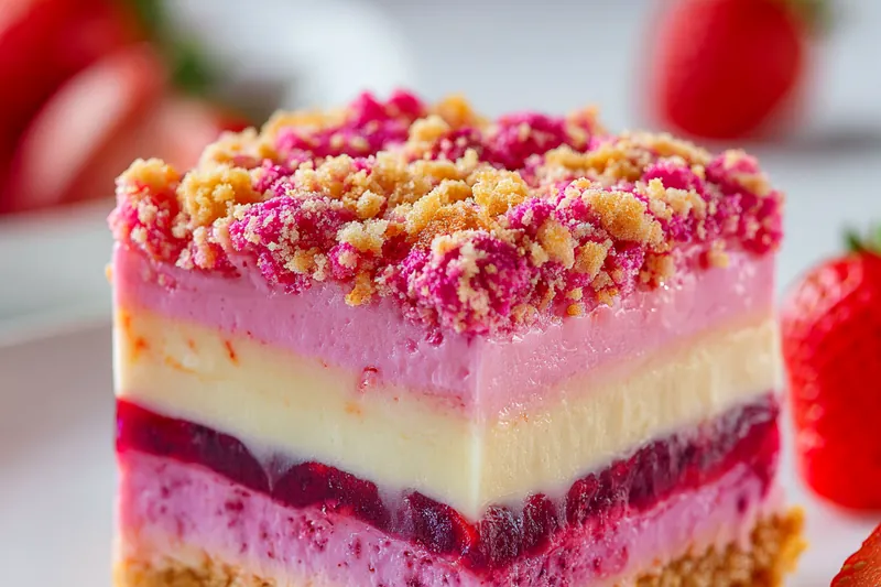 Fresh ingredients for Strawberry Shortcake Cheesecake