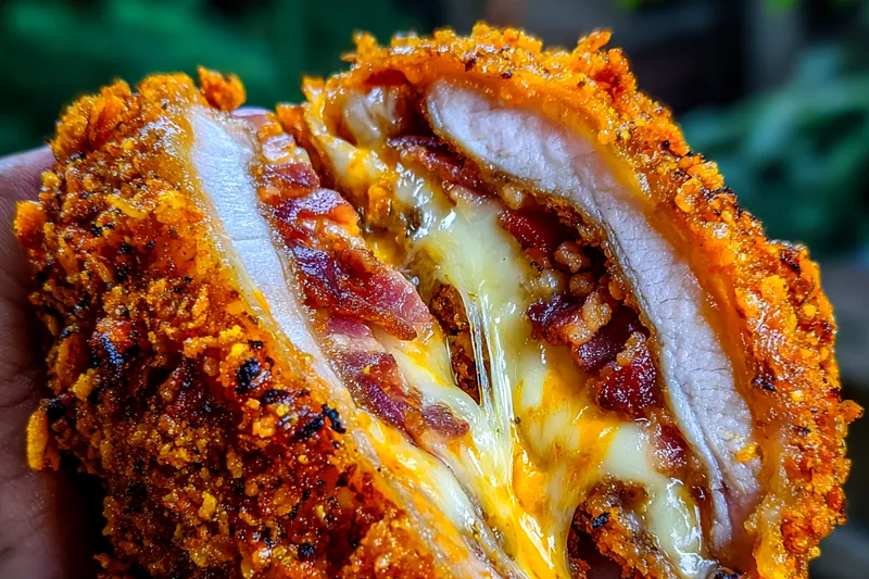 A collection of fresh ingredients for Stuffed Doritos Chicken Delight, including chicken, cheese, and Doritos.