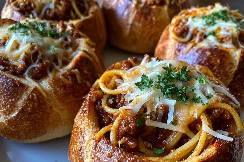 Fresh ingredients for Stuffed Pasta Bread Bowls