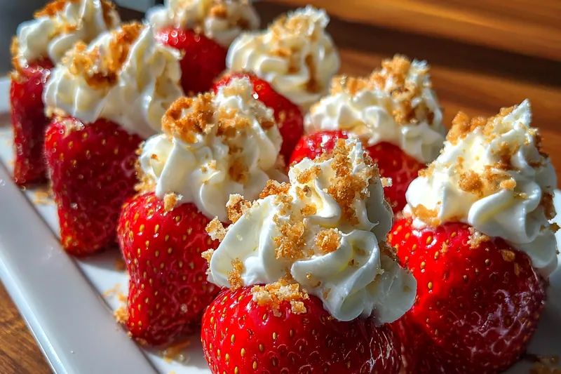 Fresh ingredients for Stuffed Strawberry Delights