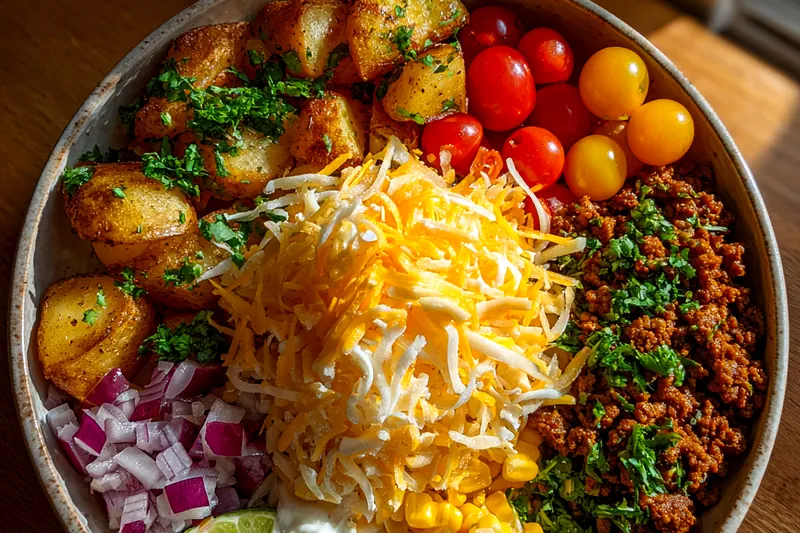 Cooking process for Taco Potato Bowl