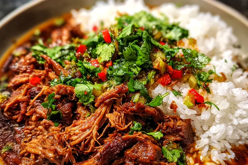 Fresh ingredients for Tender Braised Beef Bowl