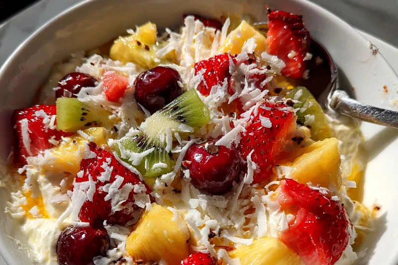 Cooking process for Tropical Fruit Cream Delight