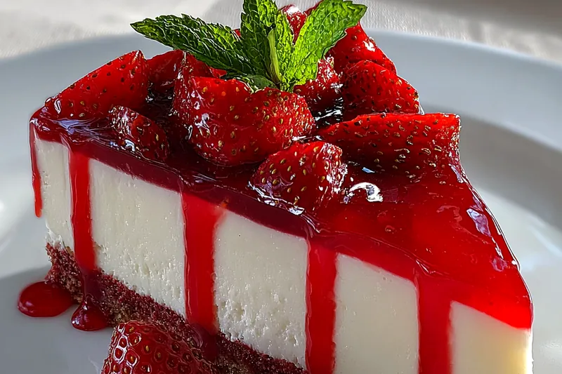 Cooking process for Velvety Strawberry Cheesecake