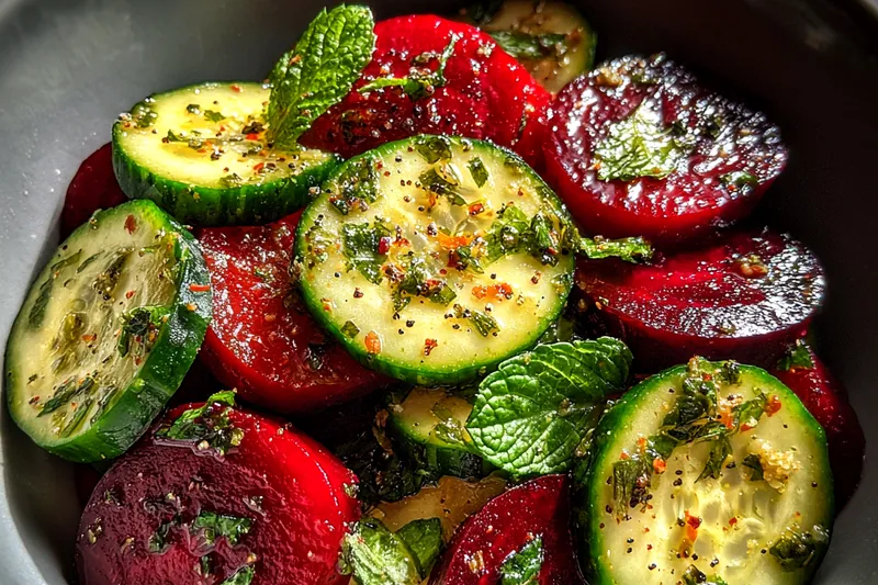 Cooking process for Vibrant Cucumber Beetroot Salad