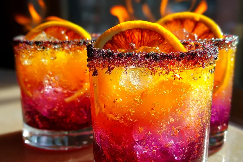 Cooking process for Vibrant Flaming Cocktail