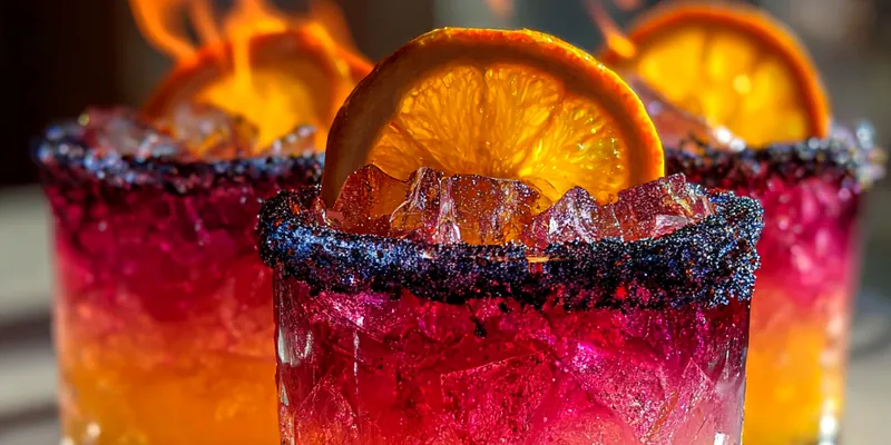 Vibrant Flaming Cocktail