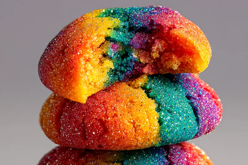Cooking process for Vibrant Rainbow Sugar Cookies