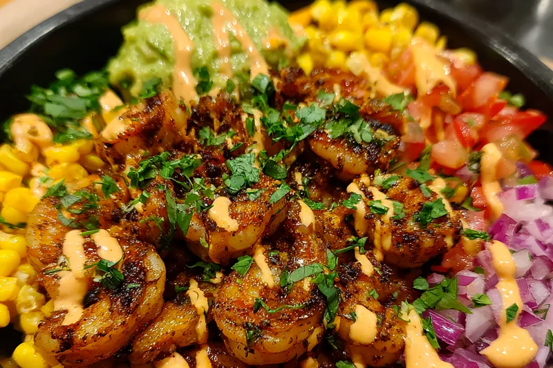 Cooking process for Zesty Grilled Shrimp Bowl